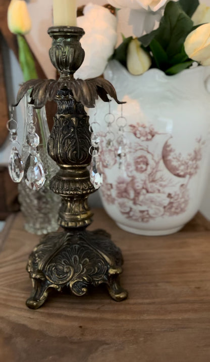 Hollywood Regency Ornate Candle Holder (2 available) *crystals not included