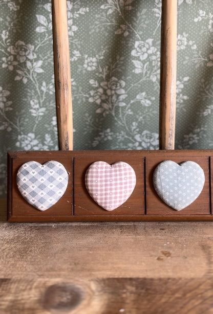 Wooden Fabric Heart Wall Art