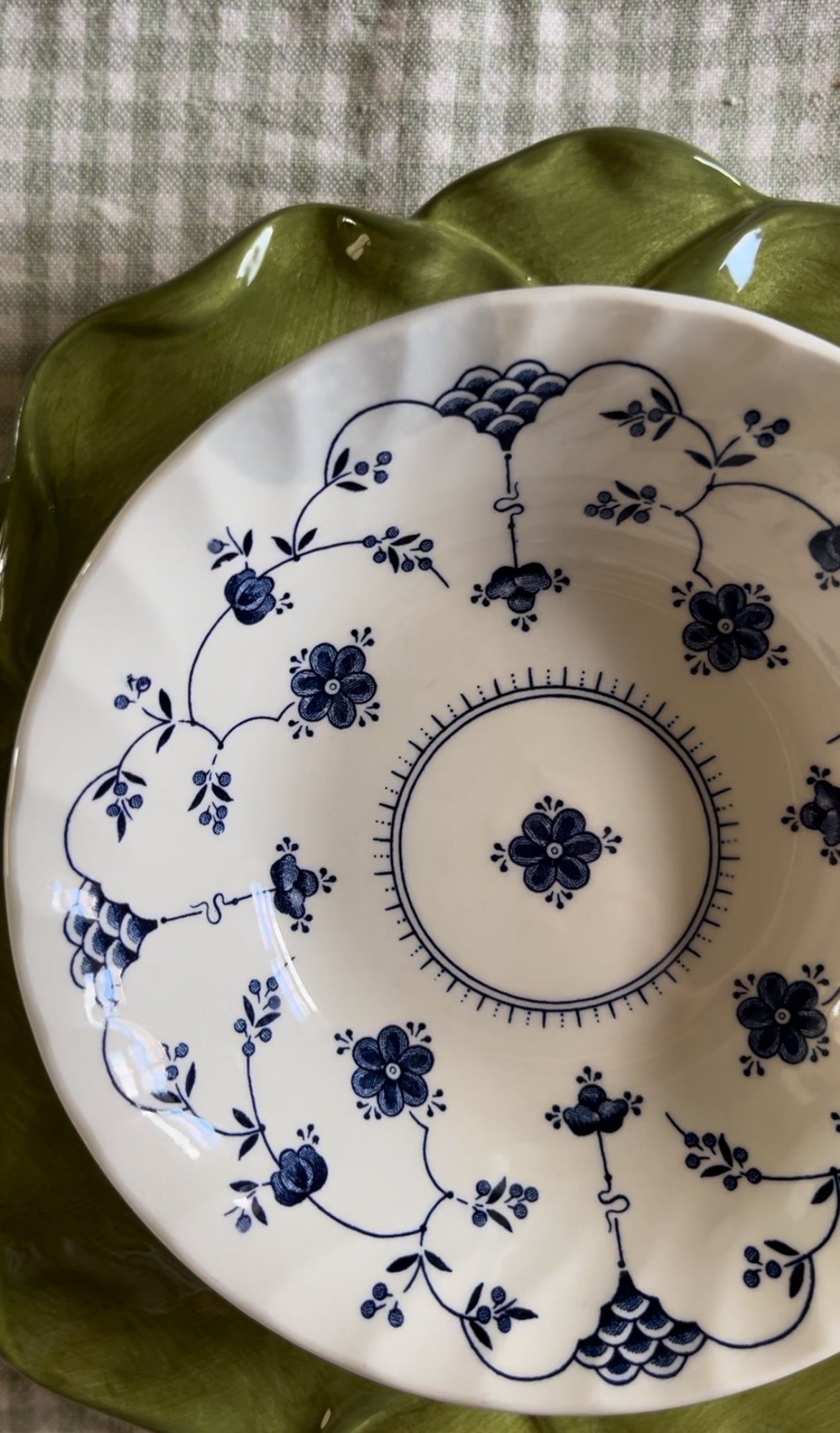 Blue and White Staffordshire Finlandia Pattern Bowl