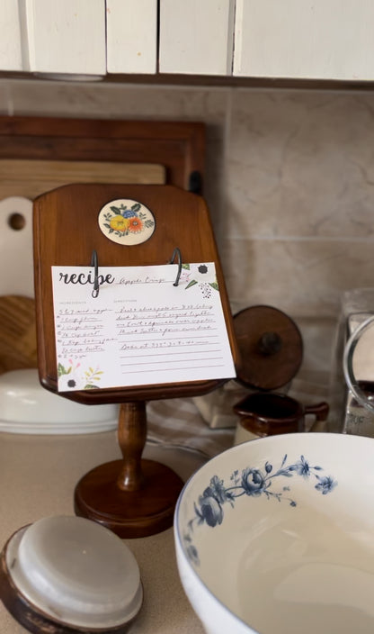 Vintage Wooden Standing Recipe Card Holder