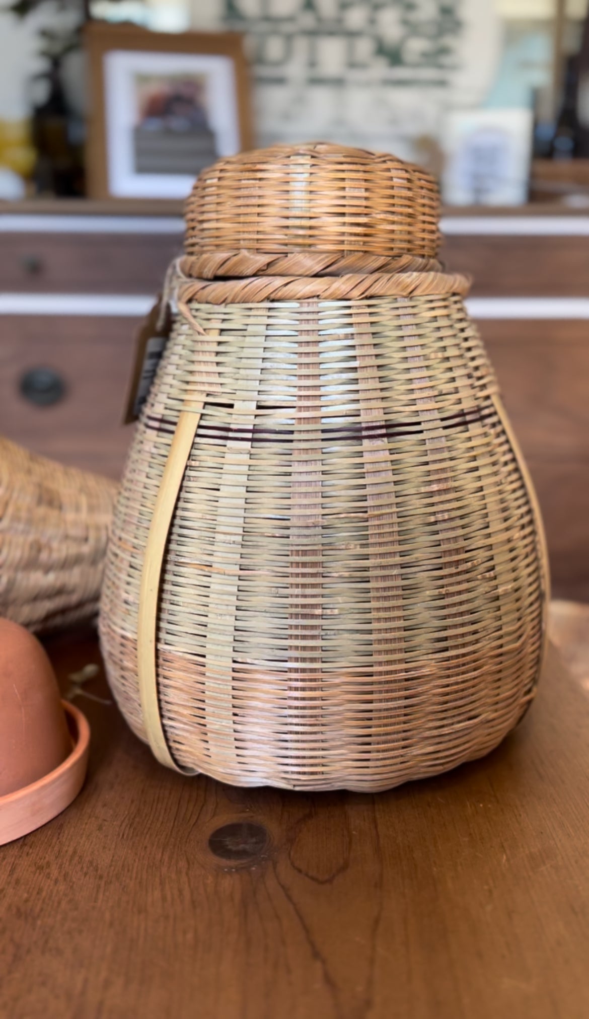 Wicker Storage Basket with Lid