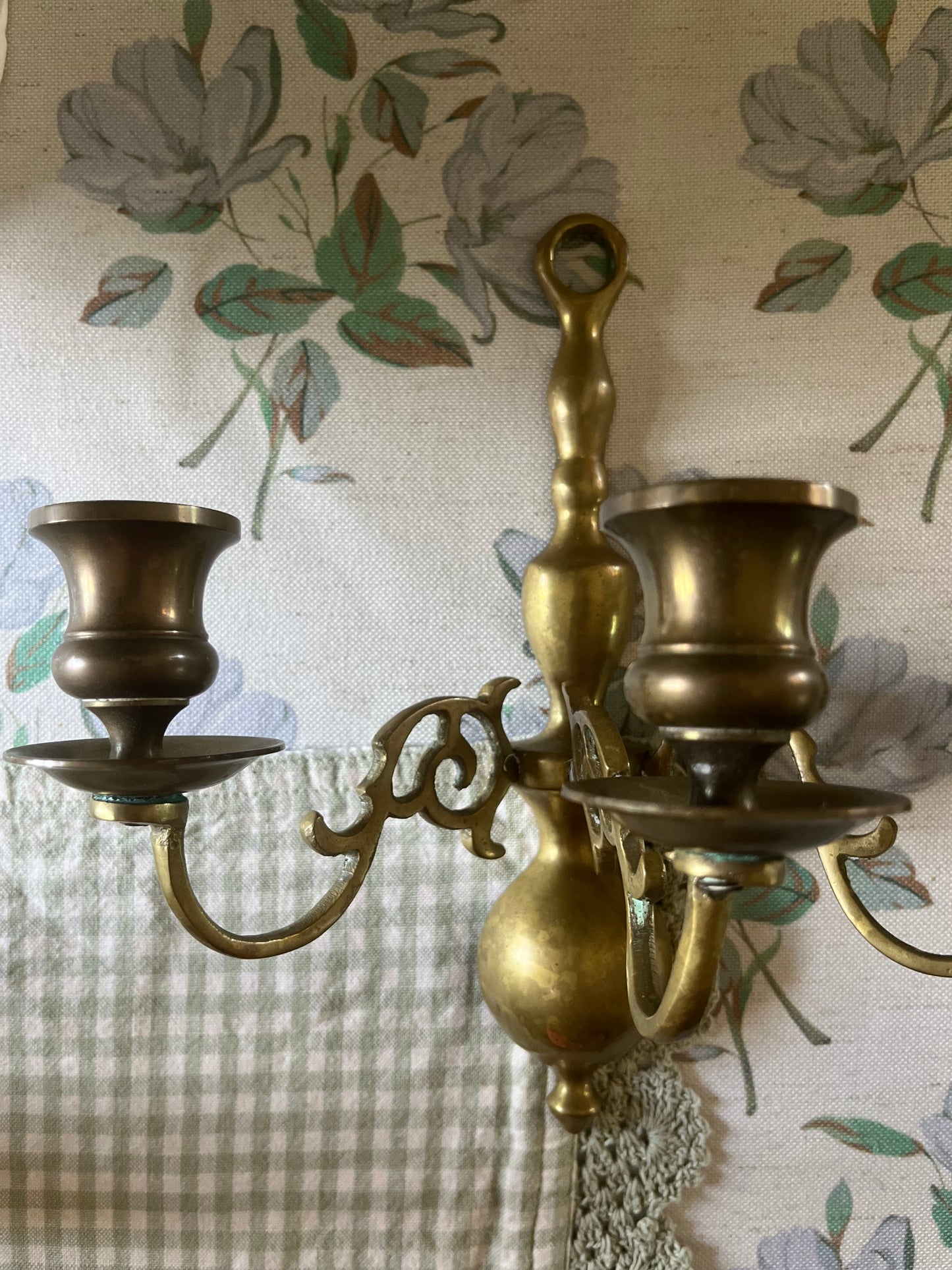 Solid Brass Three Candle Sconce