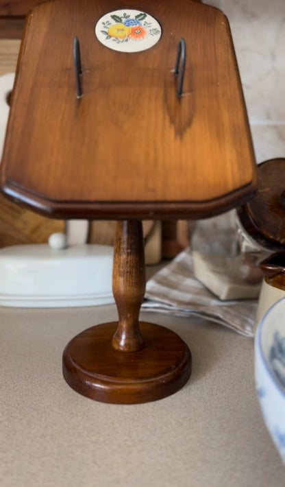 Vintage Wooden Standing Recipe Card Holder