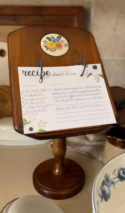 Vintage Wooden Standing Recipe Card Holder