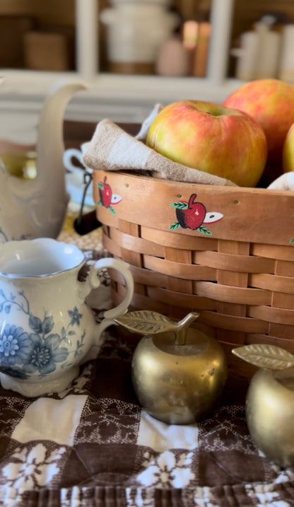 Vintage Oval Apple Basket