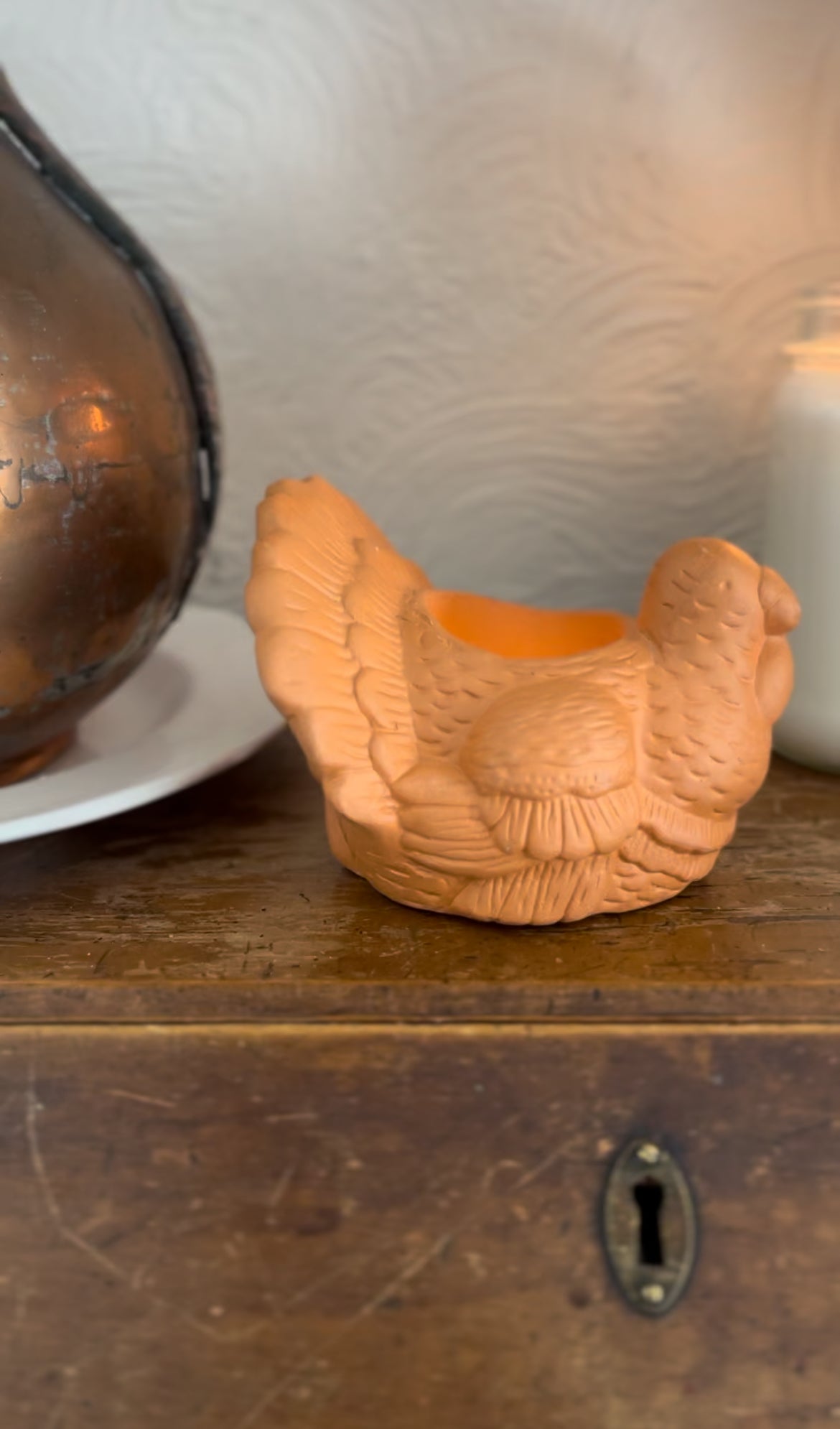 Terra Cotta Turkey Votif Candle Holder