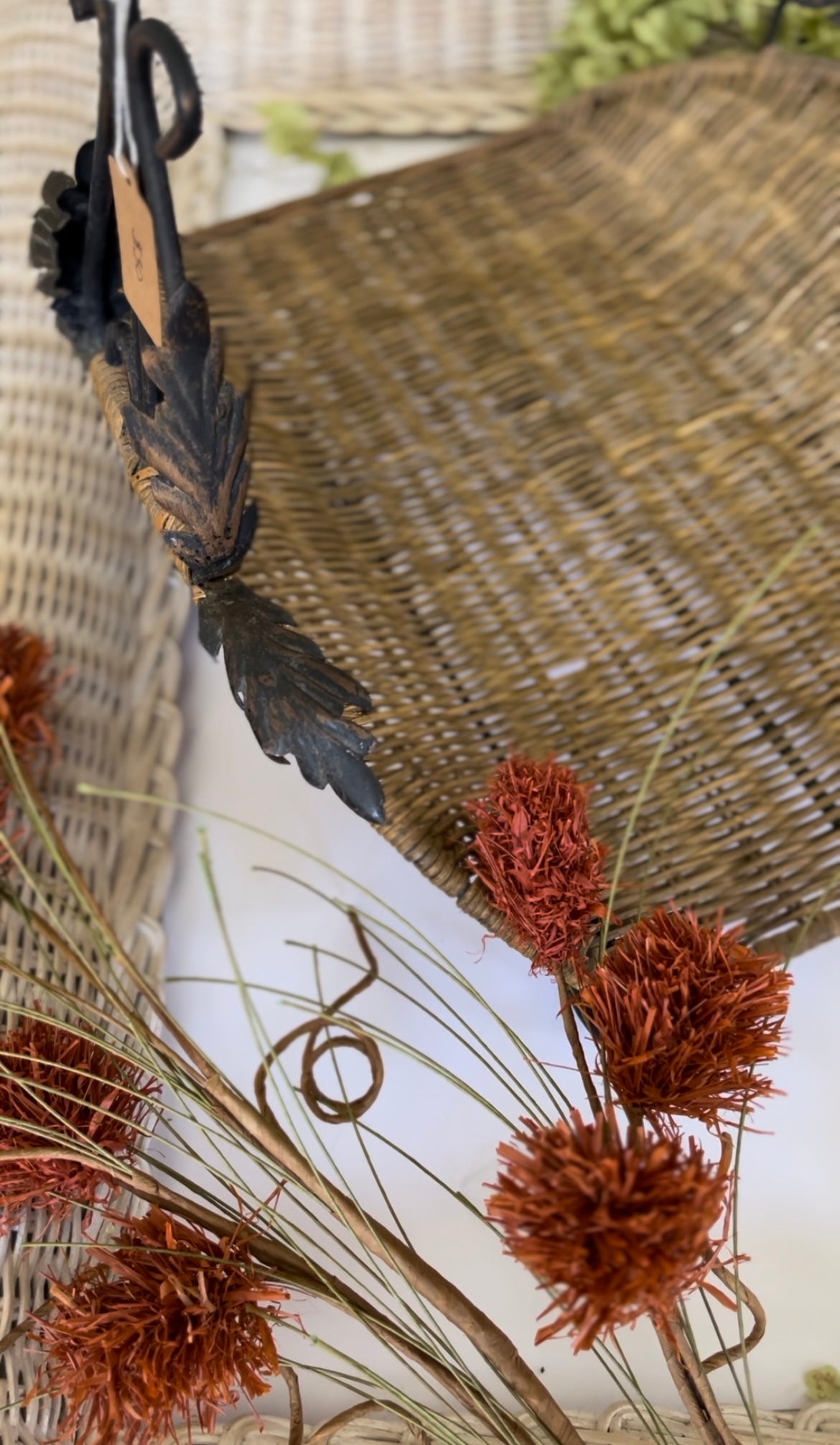 Vintage Metal and Wicker Basket