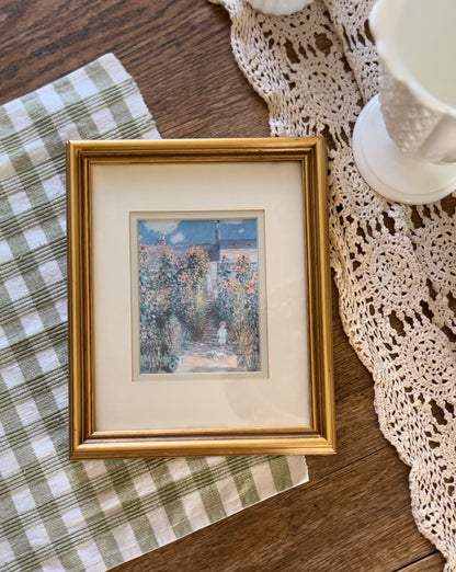 Claude Monet's "Garden at Vetheuil" Print in Professional Gold Frame