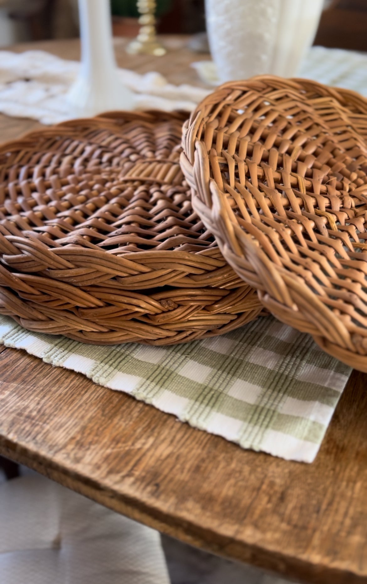 Set of Four Wicker Chargers