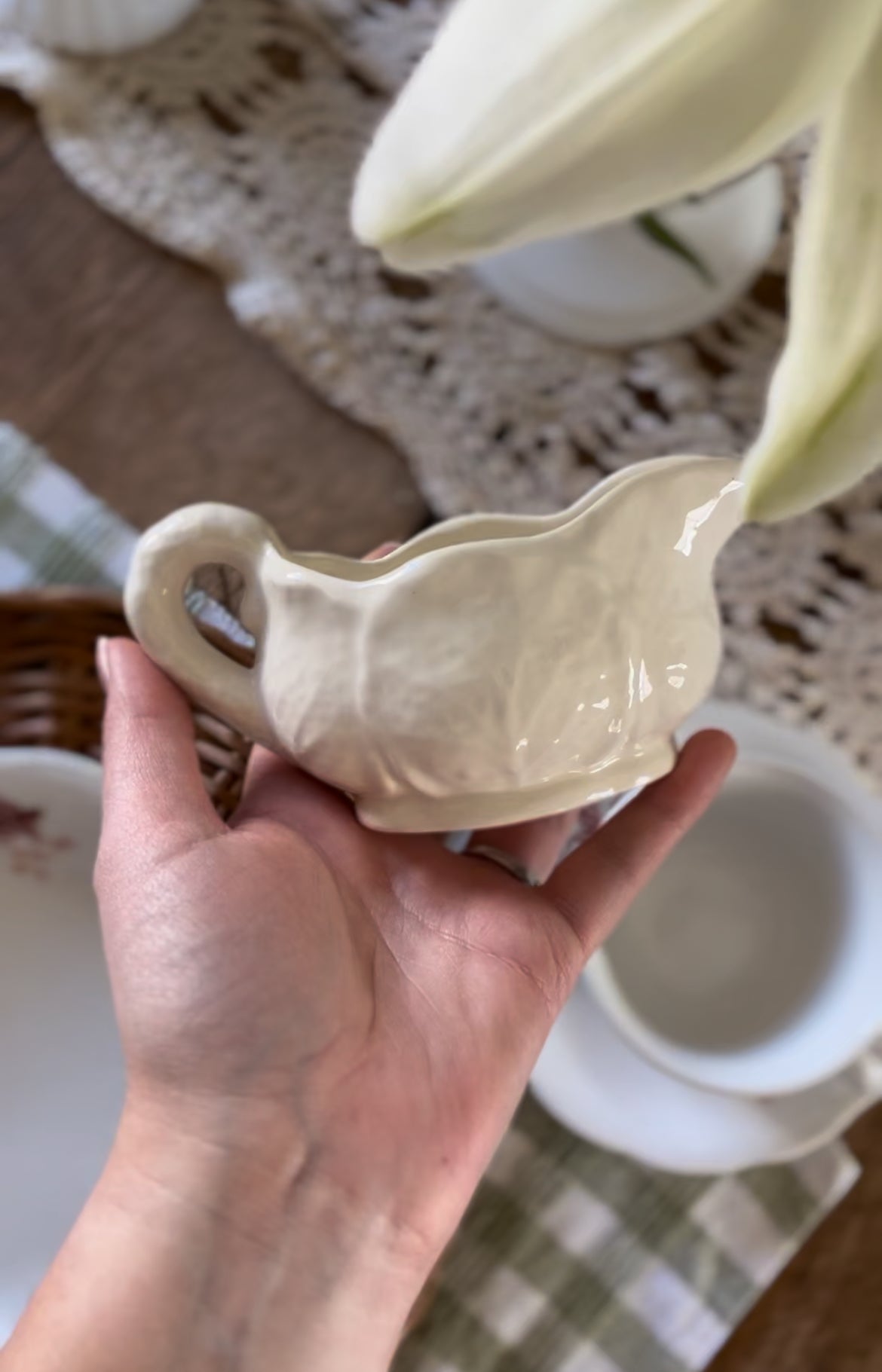 Ceramic Cabbage Creamer