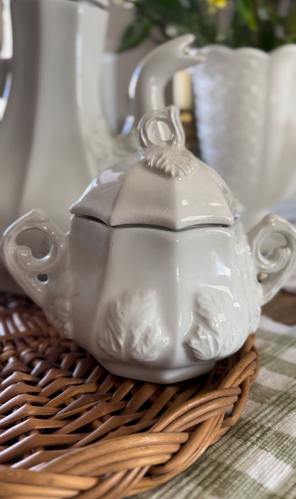 Red Cliff Ironstone Tea Pot and Sugar Bowl Set