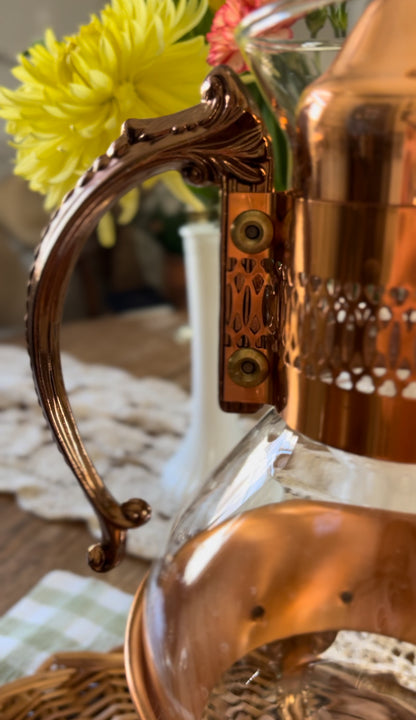 Copper and Crystal Coffee/Tea Carafe Warmer