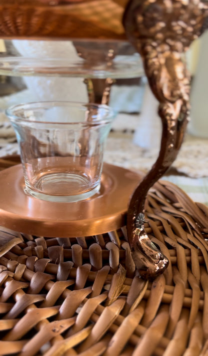 Copper and Crystal Coffee/Tea Carafe Warmer