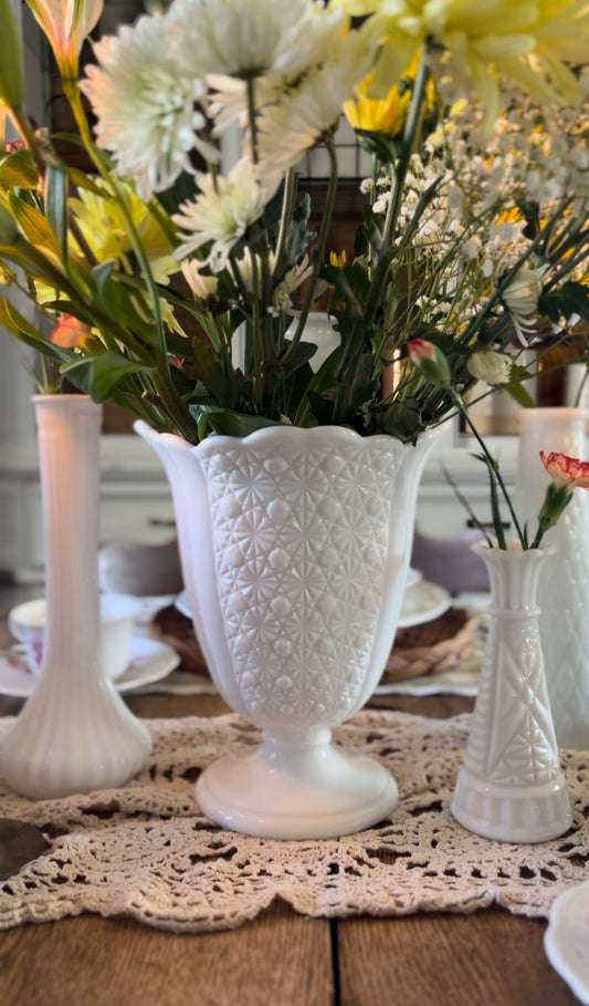 Milk Glass Vase (Assorted Options)