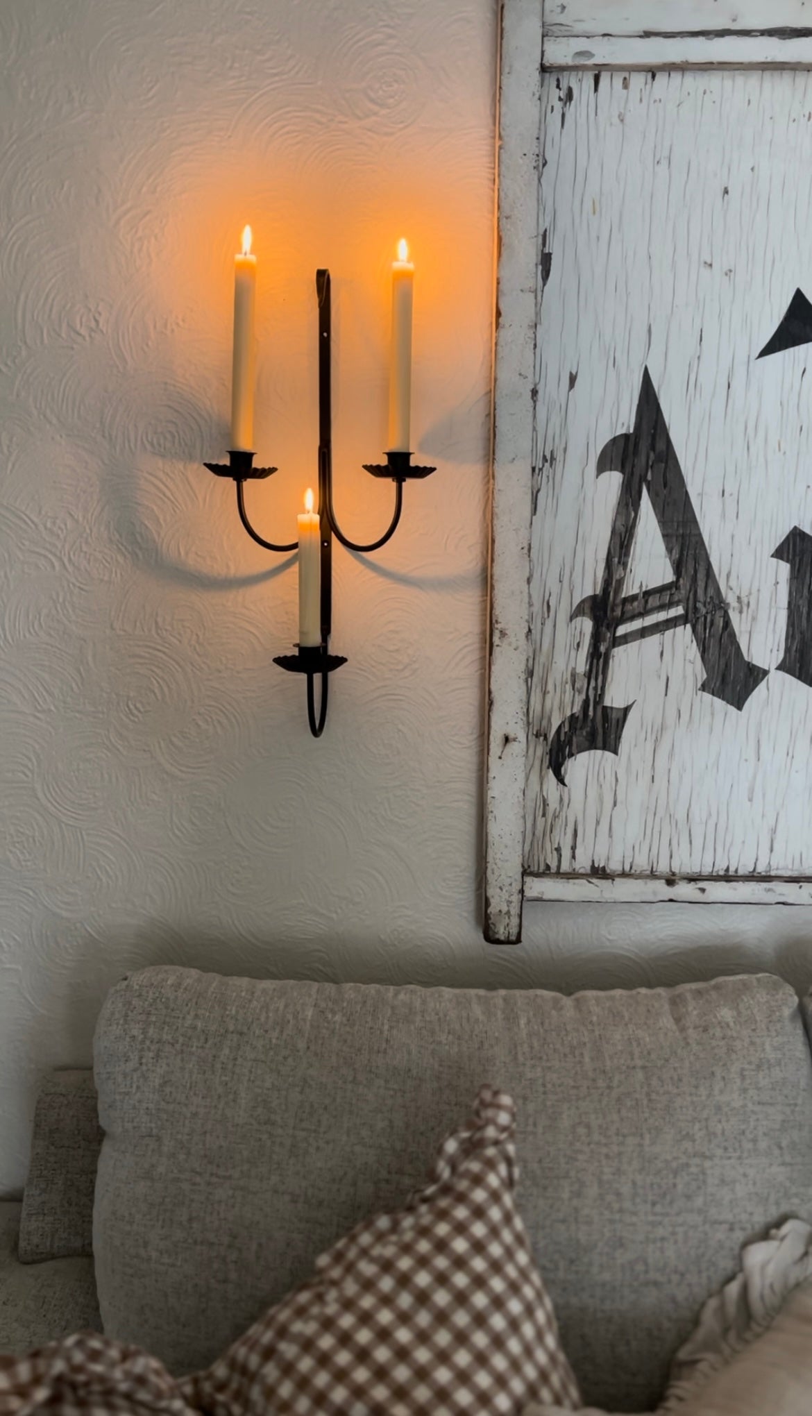 Set of 2 Black Wrought Iron Sconces