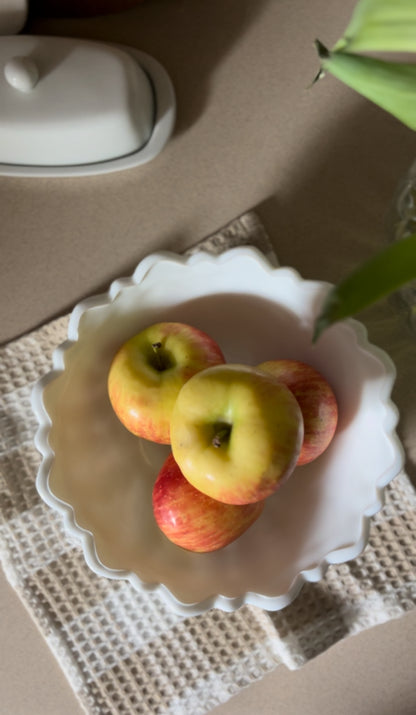 Vintage Milk Glass Footed Cabbage Bowl