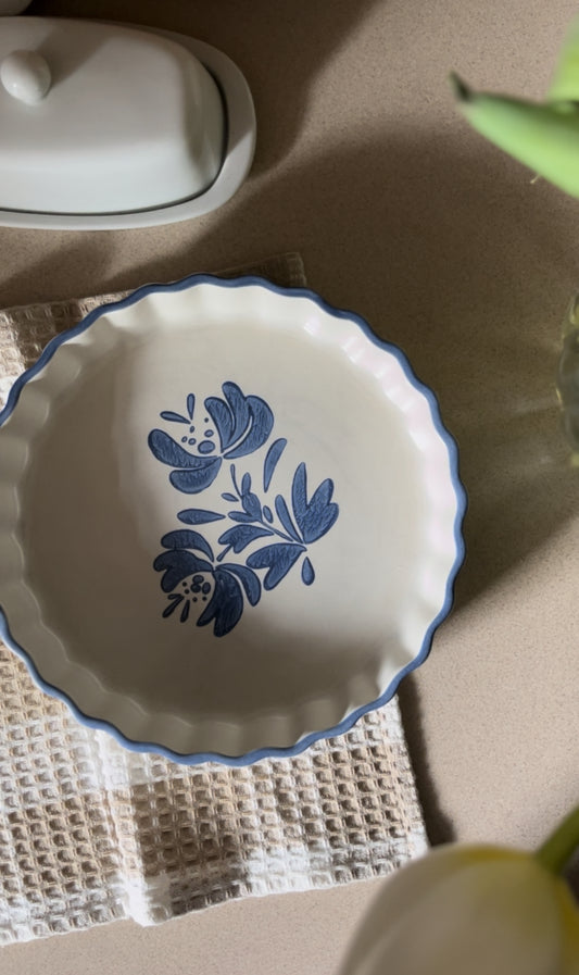 Pfaltsgraff Blue and White Quiche Dish