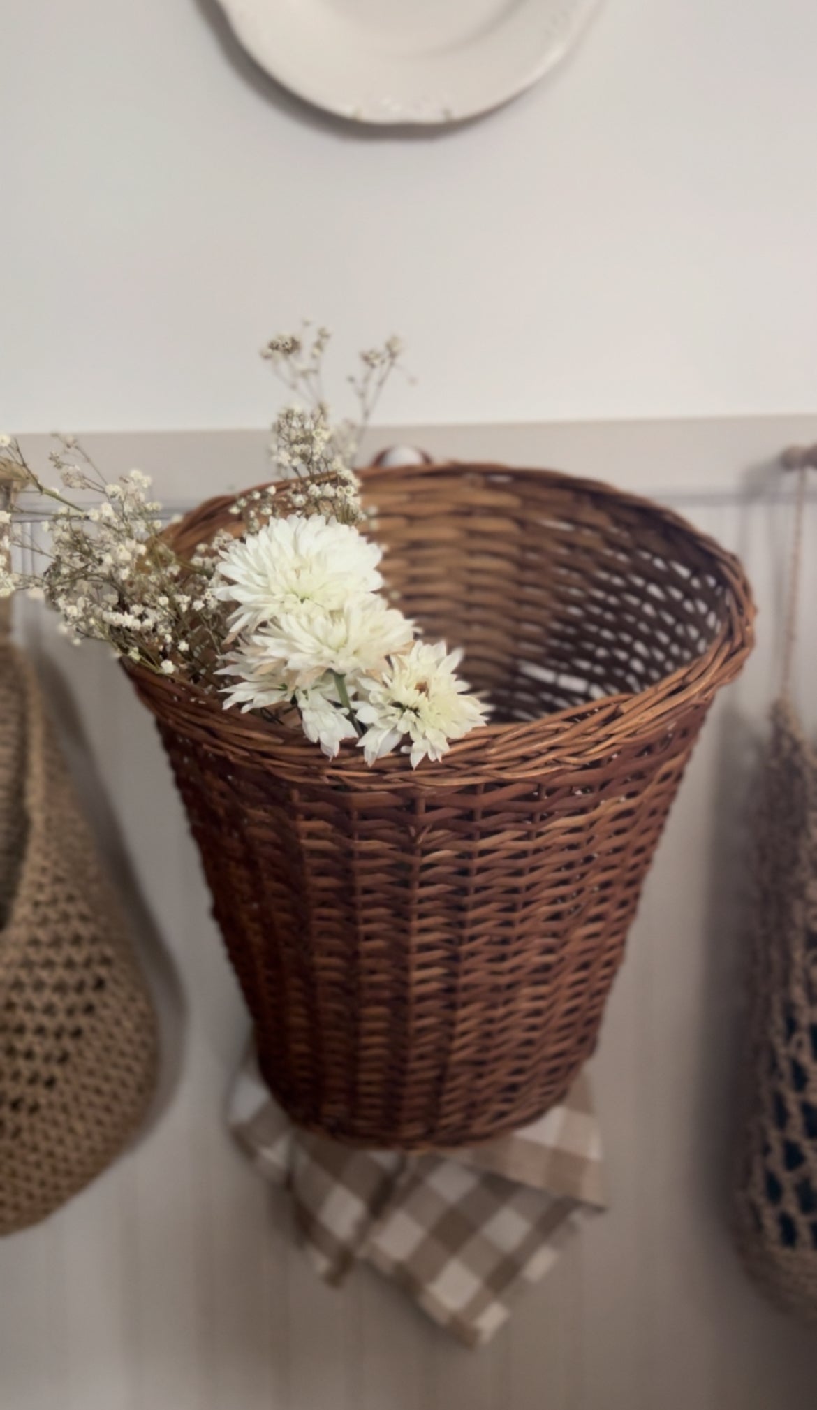 Hanging Wicker Basket