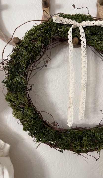 Handmade Grapevine Moss Wreath