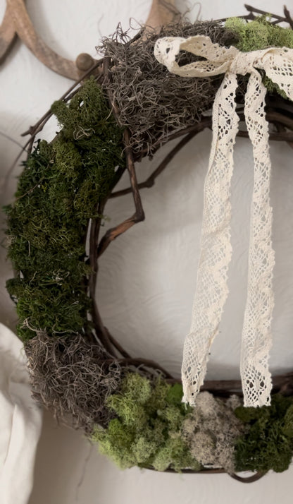 Handmade Grapevine Moss Wreath