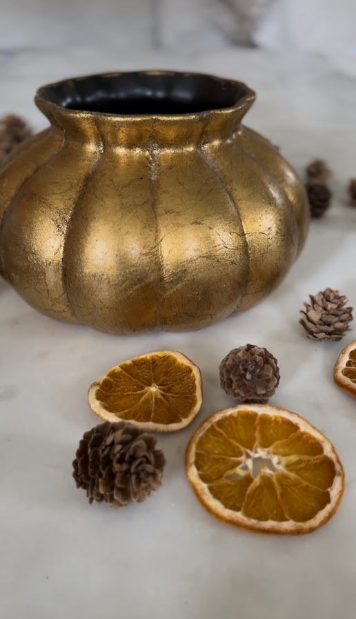 Vintage-Style Gold-Painted Vase